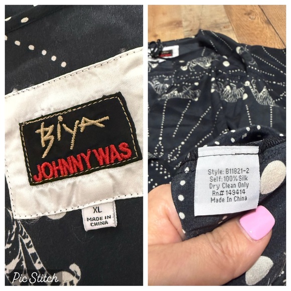 Johnny Was Biya black silk celestial tiger set Size XL RARE - Picture 9 of 16
